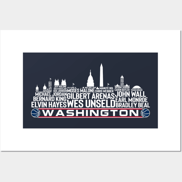 Washington State Basketball Team All Time Legends Washington D.C skyline Wall Art by Legend Skyline